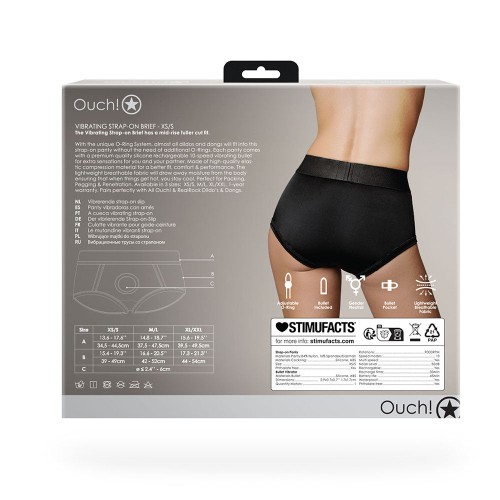 Ouch! Vibrating Strap-On Brief Black XS/S