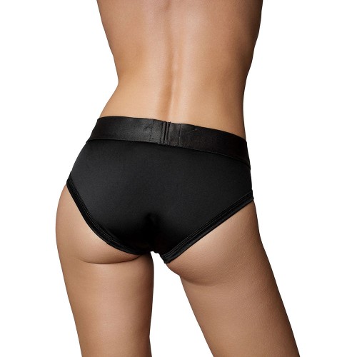 Ouch! Tanga Strap-On Vibrante Corte Alto Negro XS/S