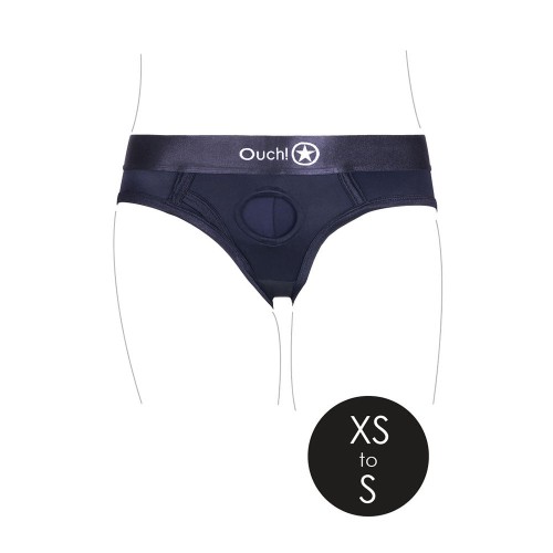 Ouch! Tanga Strap-On Vibrante Corte Alto Negro XS/S