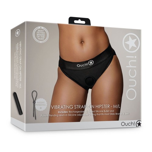 Ouch Vibrating Strap-on Hipster Black M/L