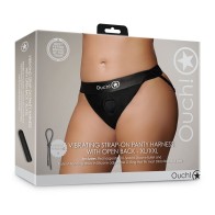 Premium Vibrating Strap-On Panty Harness with Open Back