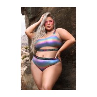 Love is Love Holographic Crop Top & Cheeky Panty