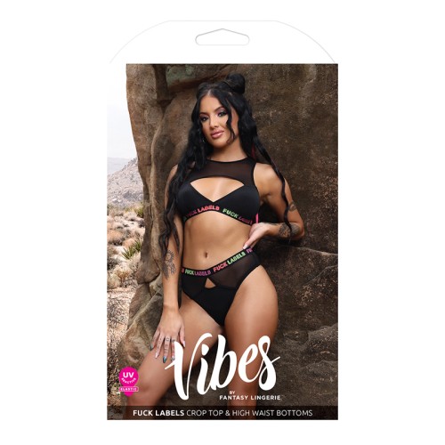 Fantasy Lingerie Vibes Fuck Labels Set Black M/L