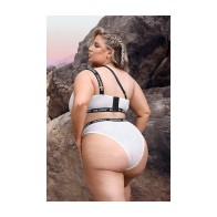 Top y Panty Iridiscente Fantasy Lingerie Pearl White