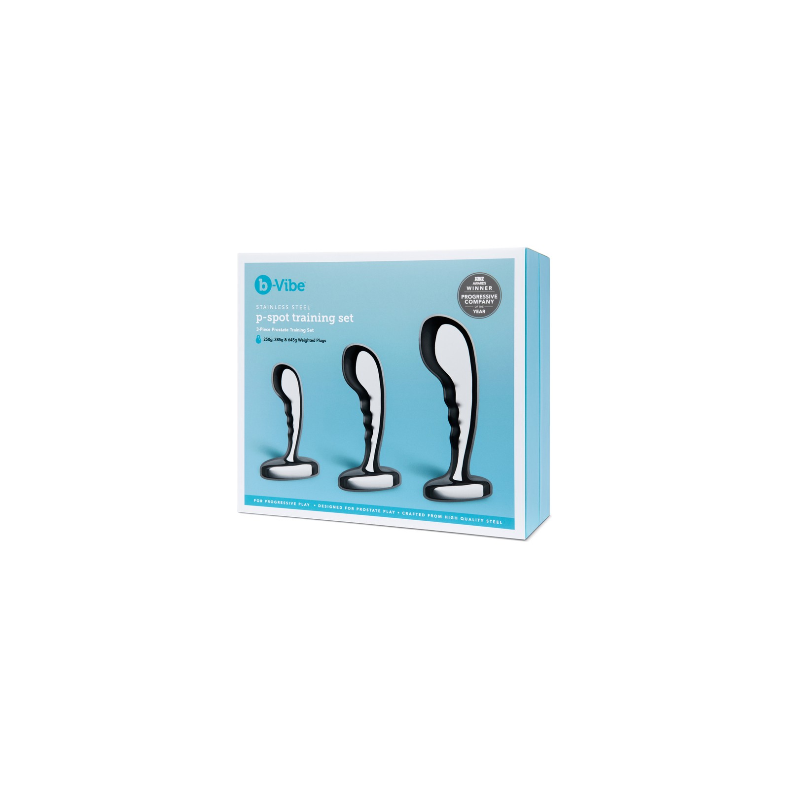 b-Vibe Stainless Steel P-Spot Plug Training Set