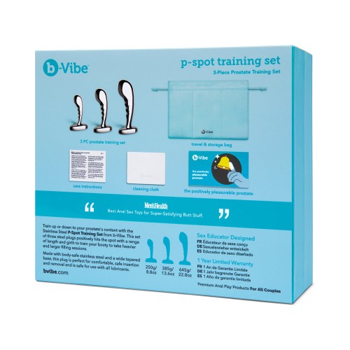 b-Vibe Stainless Steel P-Spot Plug Training Set