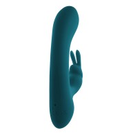 Vibrador de Silicona Lil Rabbit de Estimulación Dual Verde Profundo