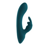 Vibrador de Silicona Lil Rabbit de Estimulación Dual Verde Profundo