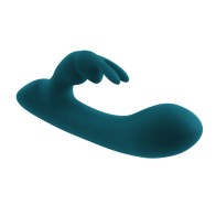 Vibrador de Silicona Lil Rabbit de Estimulación Dual Verde Profundo