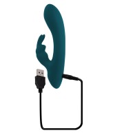 Vibrador de Silicona Lil Rabbit de Estimulación Dual Verde Profundo