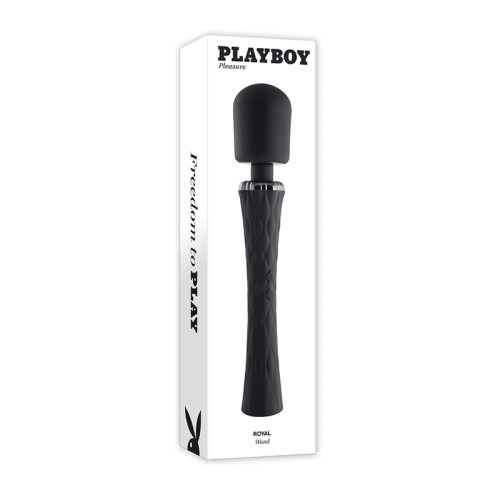 Vibrador Wand Recargable de Silicona Playboy Royal en Negro