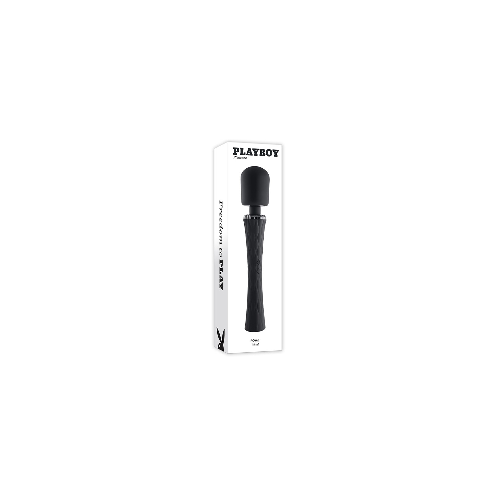 Vibrador Wand Recargable de Silicona Playboy Royal en Negro