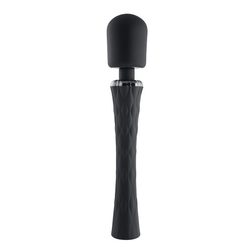 Vibrador Wand Recargable de Silicona Playboy Royal en Negro