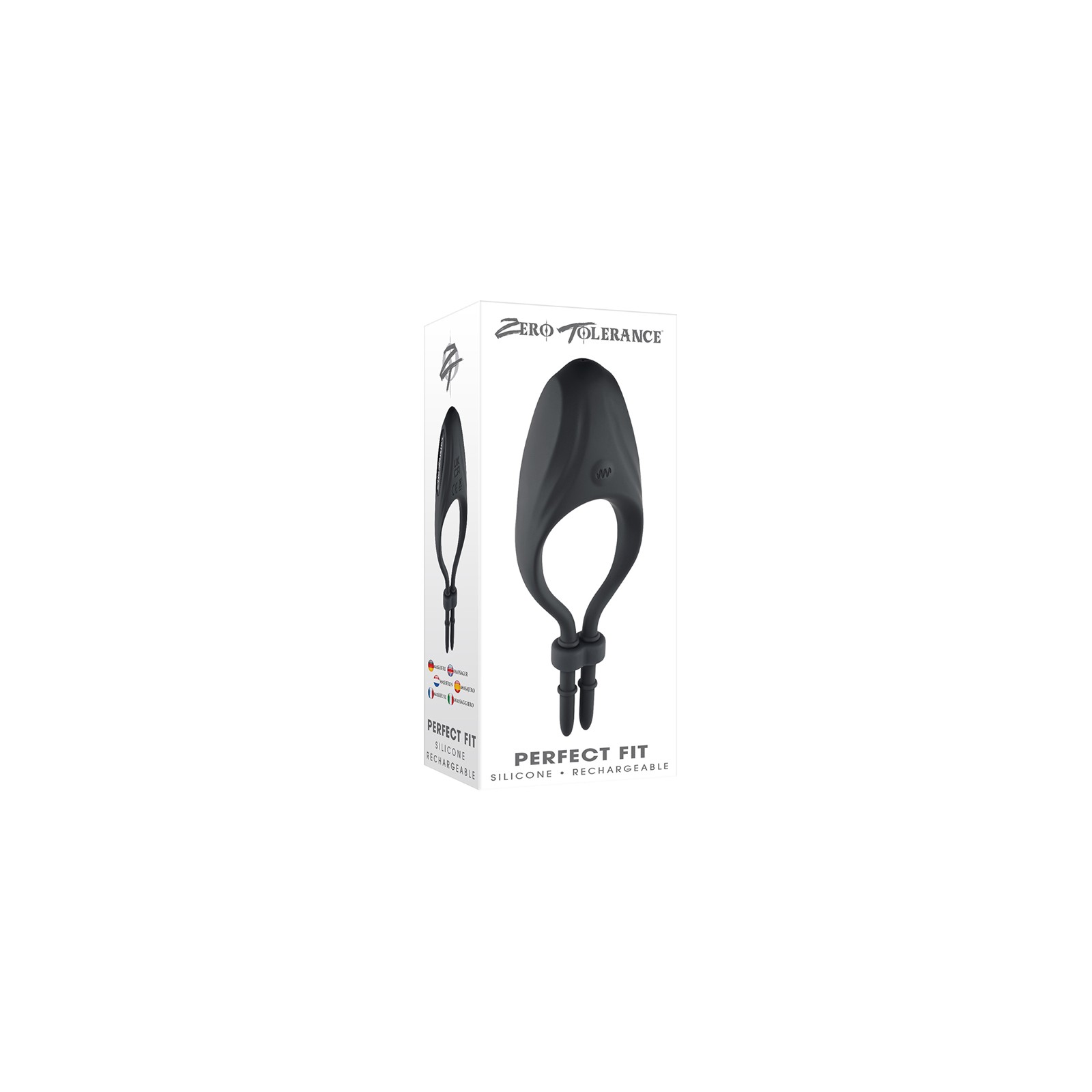 Cinta Cockring Vibrador de Silicona Zero Tolerance - Negro