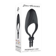 Cinta Cockring Vibrador de Silicona Zero Tolerance - Negro