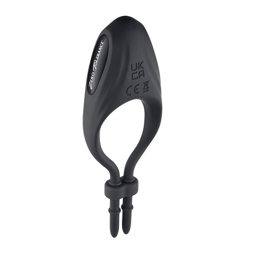 Cinta Cockring Vibrador de Silicona Zero Tolerance - Negro