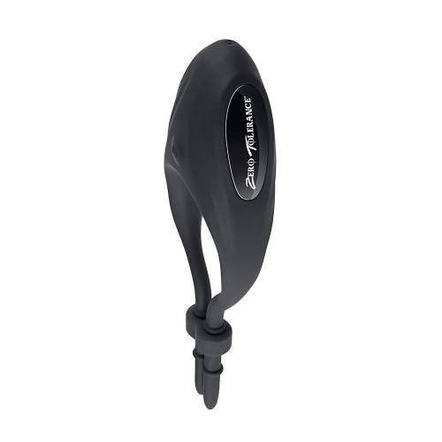 Cinta Cockring Vibrador de Silicona Zero Tolerance - Negro