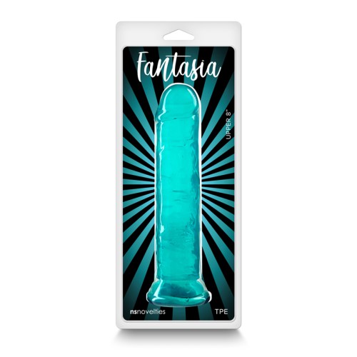 Fantasia Upper Jelly Dildo 8 in. Teal