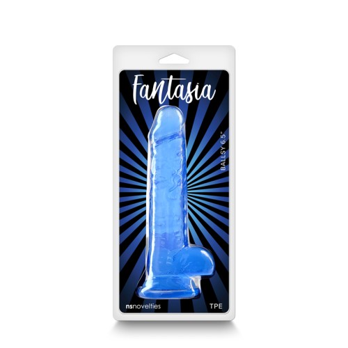 Fantasia Dildo Jelly Ballsy de 6.5in - Azul