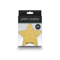 Pretty Pasties Glitter Stars Black/Gold - 2 Pair