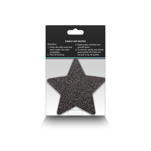 Pretty Pasties Estrellas Brillantes Negro/Dorado - 2 Pares