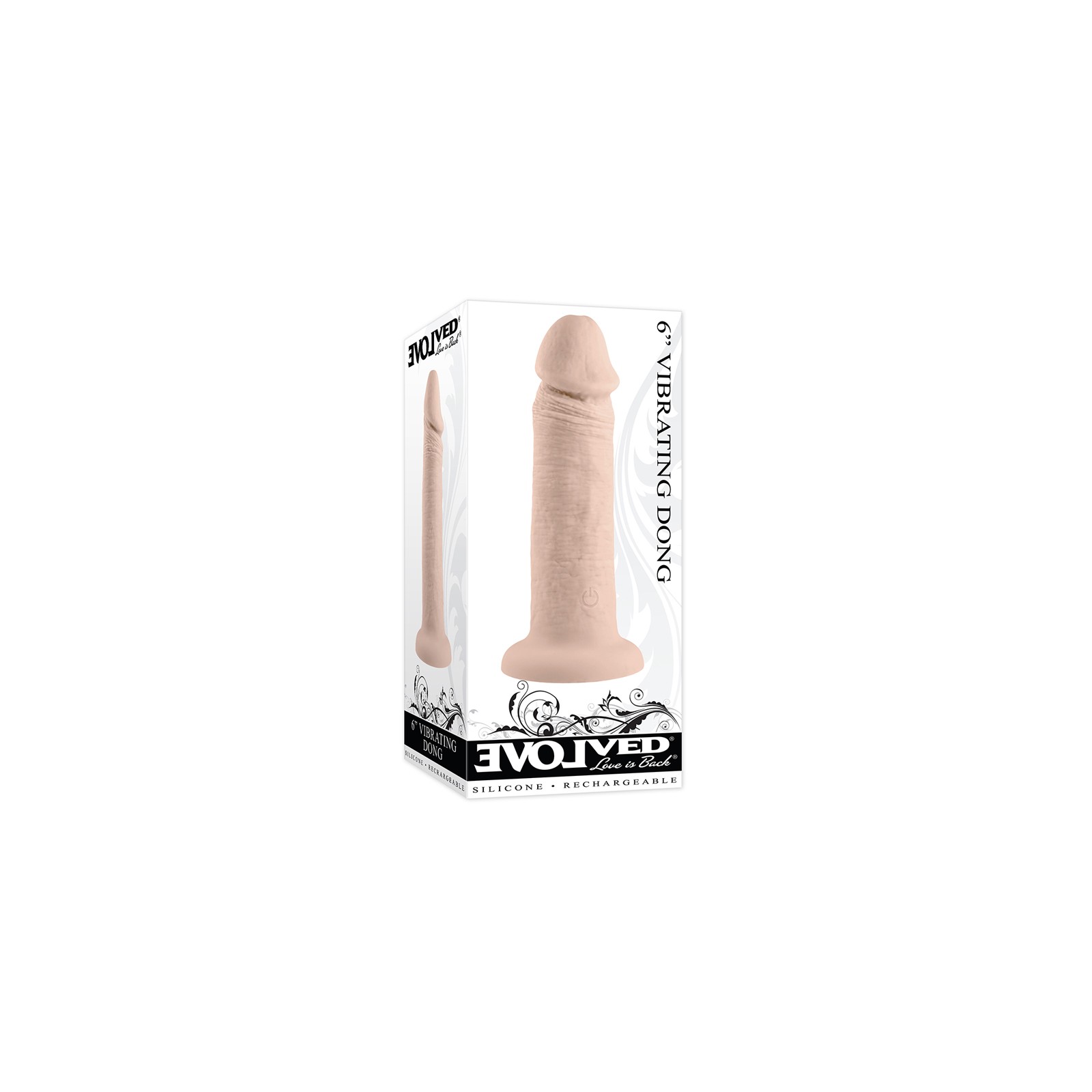 Evolved Rechargeable 6 in. Vibrating Silicone Dildo