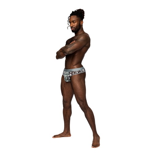 Male Power Optic Sheer Prints Thong for Comfort