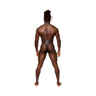 Male Power S'naked Shoulder Sling Thong Black/Blue