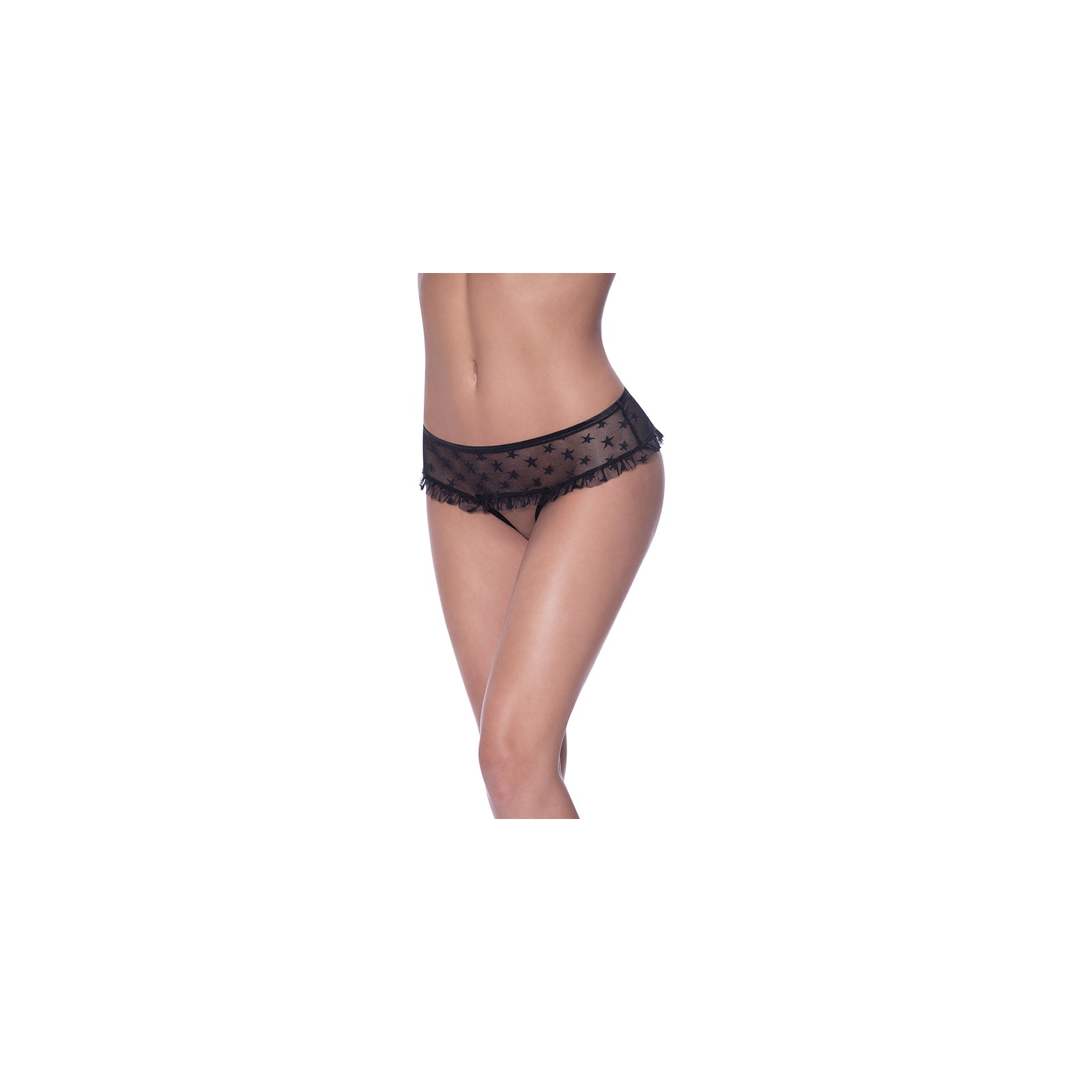 Hipster con Falda Love Star Black - Lencería Seductora