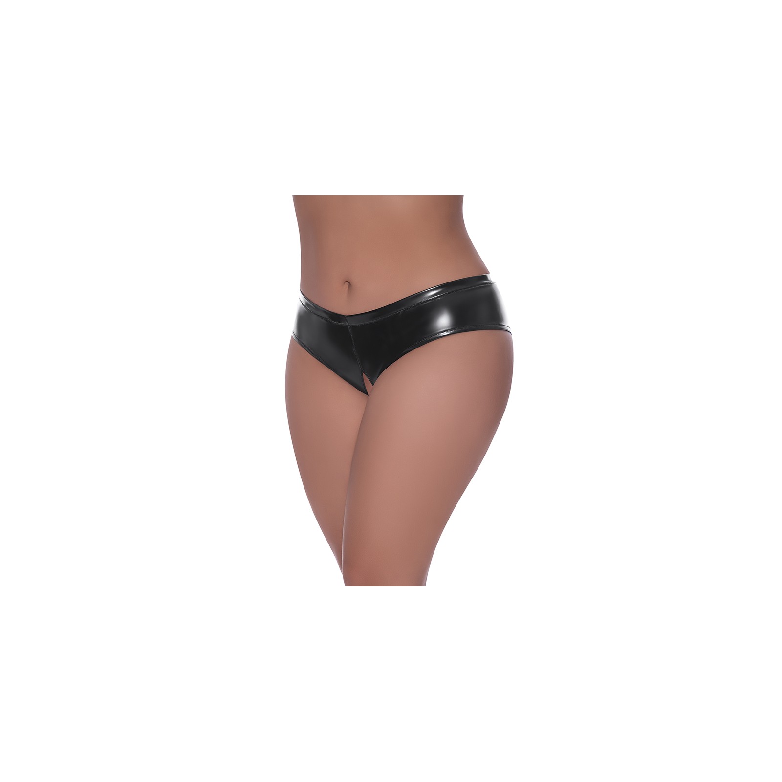 Boyshort Negro con Abertura Magic Silk Talla Reina