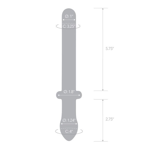 Glas Clásico Dildo de Cristal Doble Cara de 9.25 in.