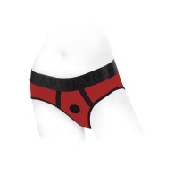 SpareParts Tomboi Harness Briefs Red/Black XS - Ultimate Play