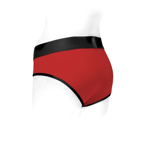 SpareParts Tomboi Harness Briefs Red/Black XS - Ultimate Play