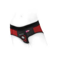 SpareParts Tomboi Harness Briefs Red/Black XS - Ultimate Play