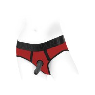 SpareParts Tomboi Harness Briefs Red/Black XS - Ultimate Play