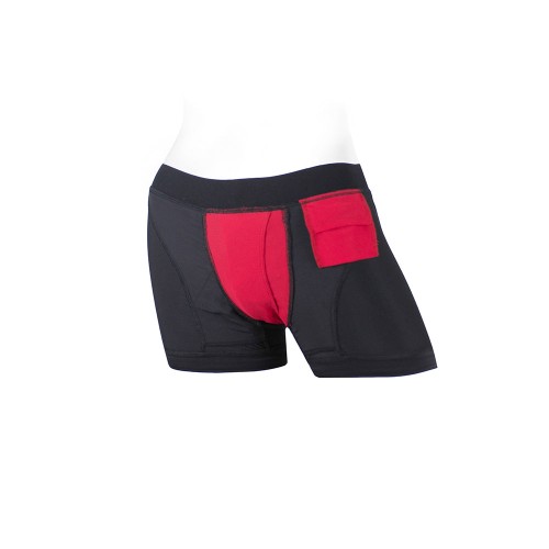 SpareParts Tomboii Nylon Boxer Briefs Harness Black/Red 2XL