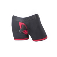 SpareParts Tomboii Boxer Briefs Nylon Arnés Negro/Rojo 2XL