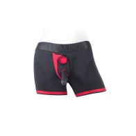 SpareParts Tomboii Boxer Briefs Nylon Arnés Negro/Rojo 2XL