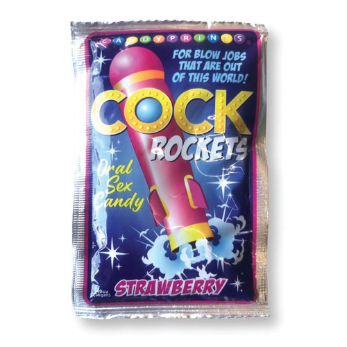 Caramelos para Sexo Oral Cock Rockets - Sabor Fresa - Experiencia Divertida y Sabrosa