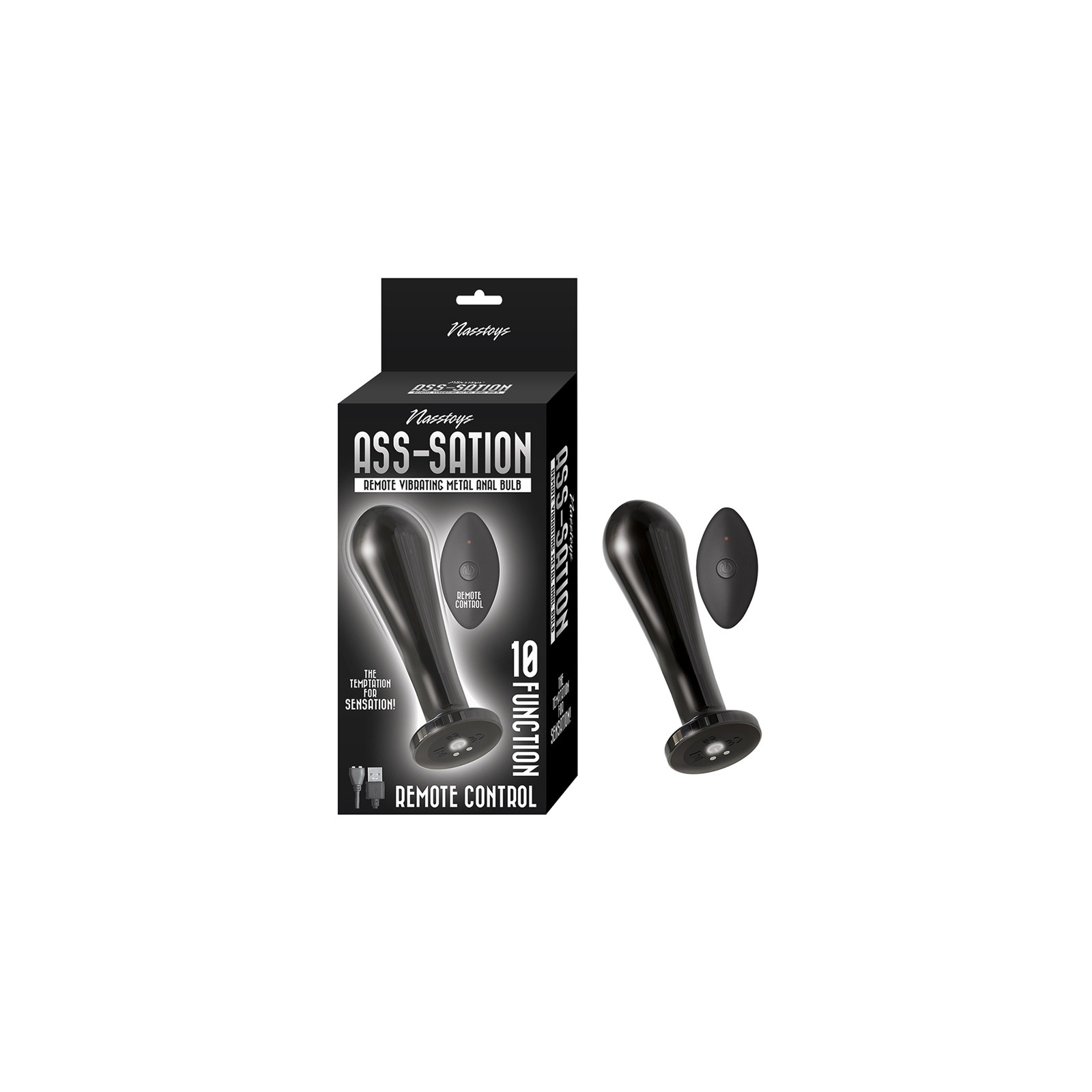 Nasstoys Ass-Sation Bulbo Anal Vibrante Remoto Negro