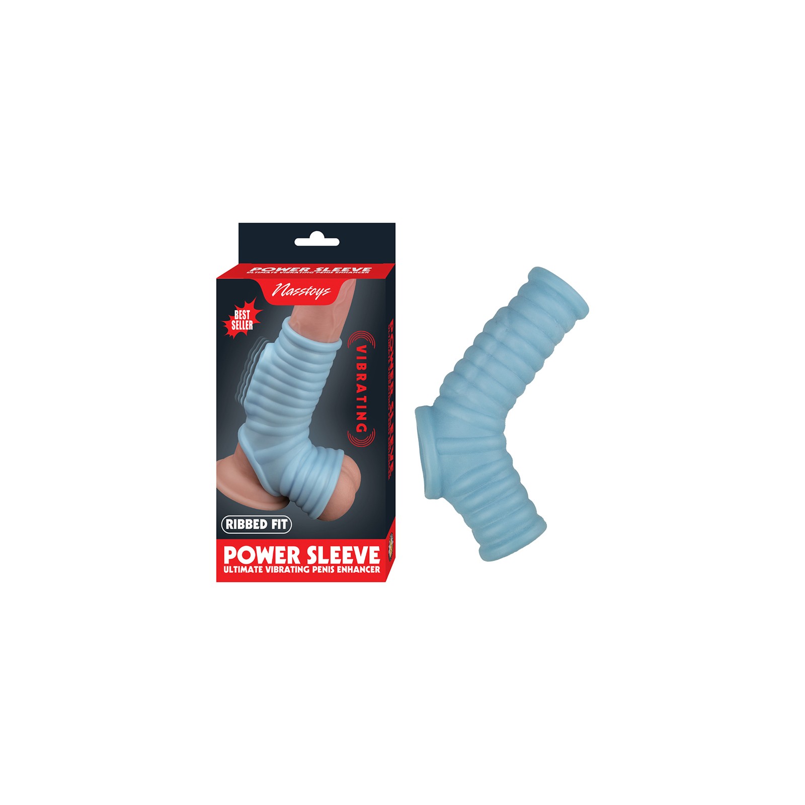 Nasstoys Power Sleeve Aumentador Vibrador Ajustado Azul