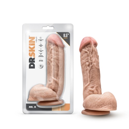 Dildo Dr. Skin Mr. D de 8.5 Pulgadas con Bolas Beige