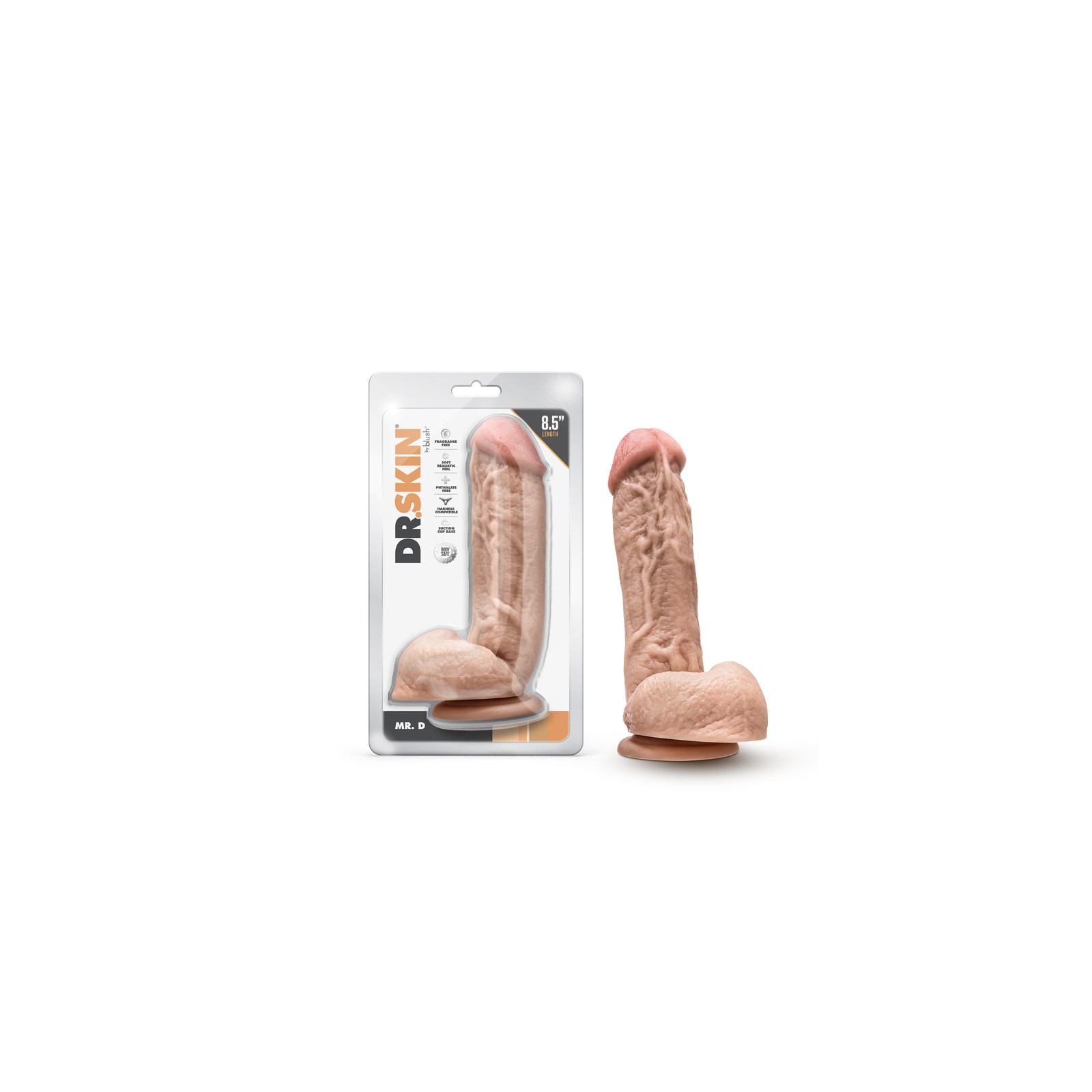 Dr. Skin Mr. D 8.5 Inch Dildo with Balls Beige