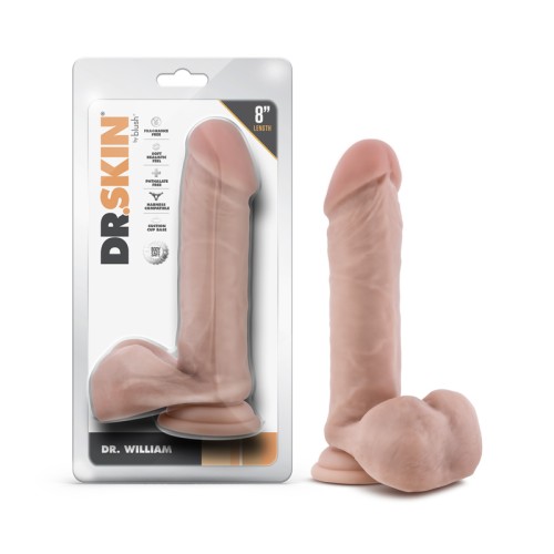 Dr. Skin Dr. William 8 in. Dildo with Balls - Beige