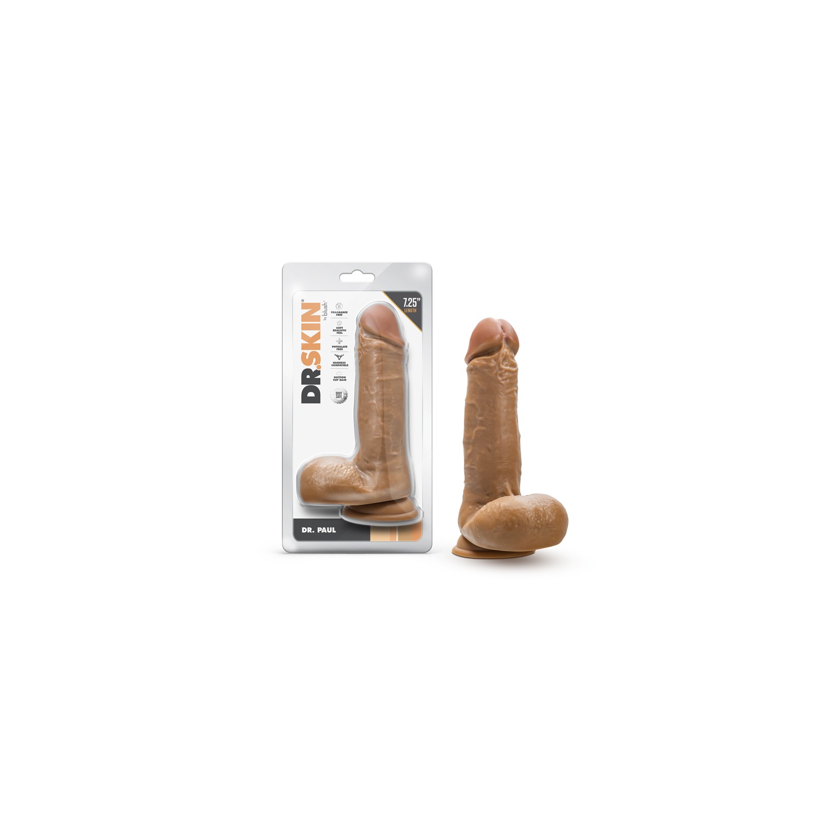 Dildo Dr. Paul de 7.25 in. con Testículos Tan