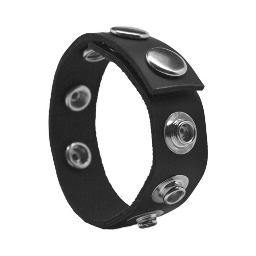 Rock Solid Adjustable Leather Cock Ring for Enhanced Stamina