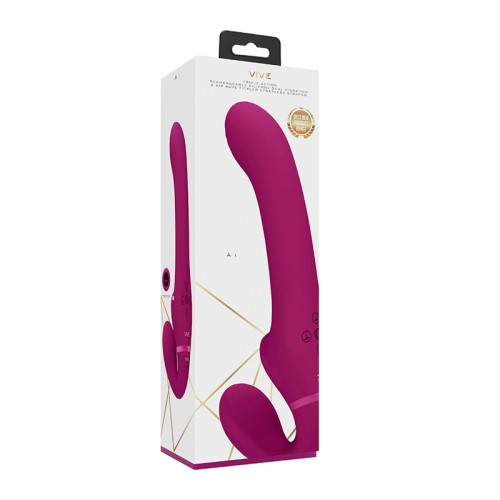 VIVE AI Rechargeable Dual Vibrating Strapless Dildo