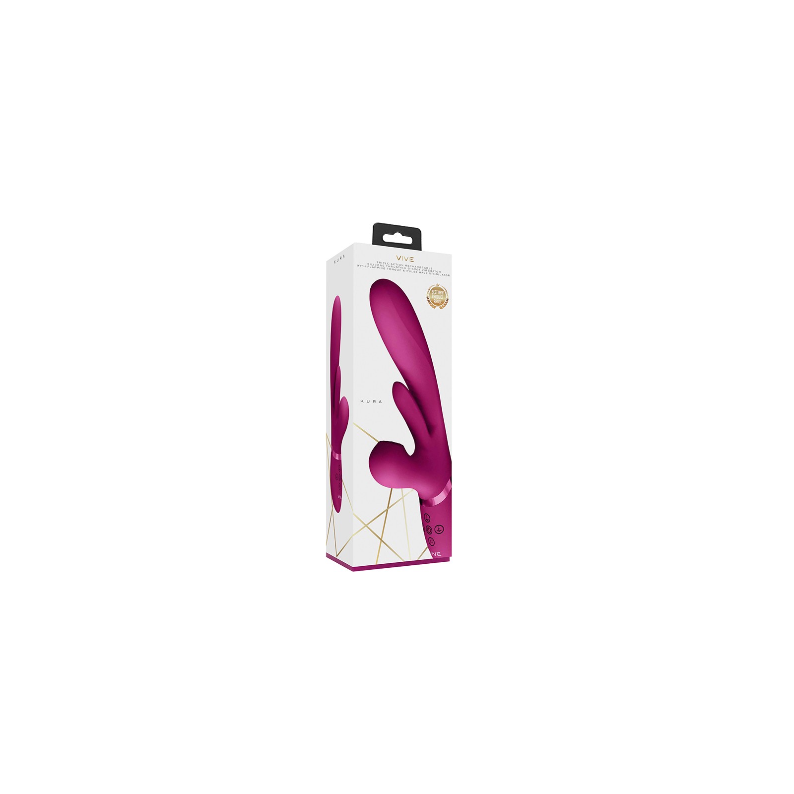 VIVE KURA Vibrador Rosa G-Spot con Función de Empuje