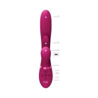 VIVE KURA Vibrador Rosa G-Spot con Función de Empuje