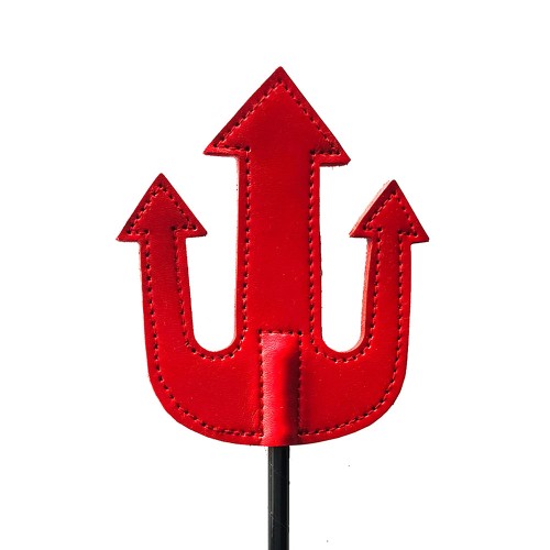 Rouge Leather Devil Riding Crop Red